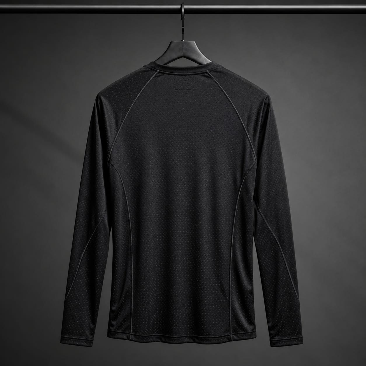 Black Raised Dot Textured Full Sleeve T-Shirt