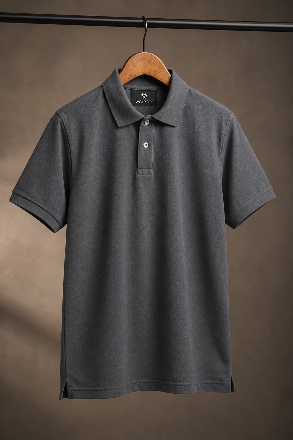 Premium Grey Pique Knit Polo Shirt for Men