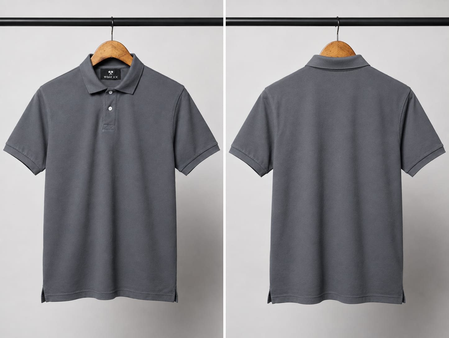 Premium Grey Pique Knit Polo Shirt for Men